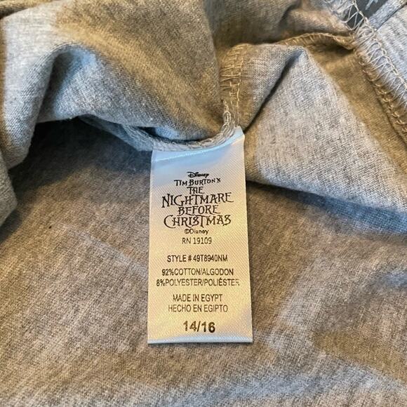 ⭐️ Disney Jack Skeleton Nightmare Before Christmas Boys Cotton T-shirt Sz 14 16 - Picture 5 of 6